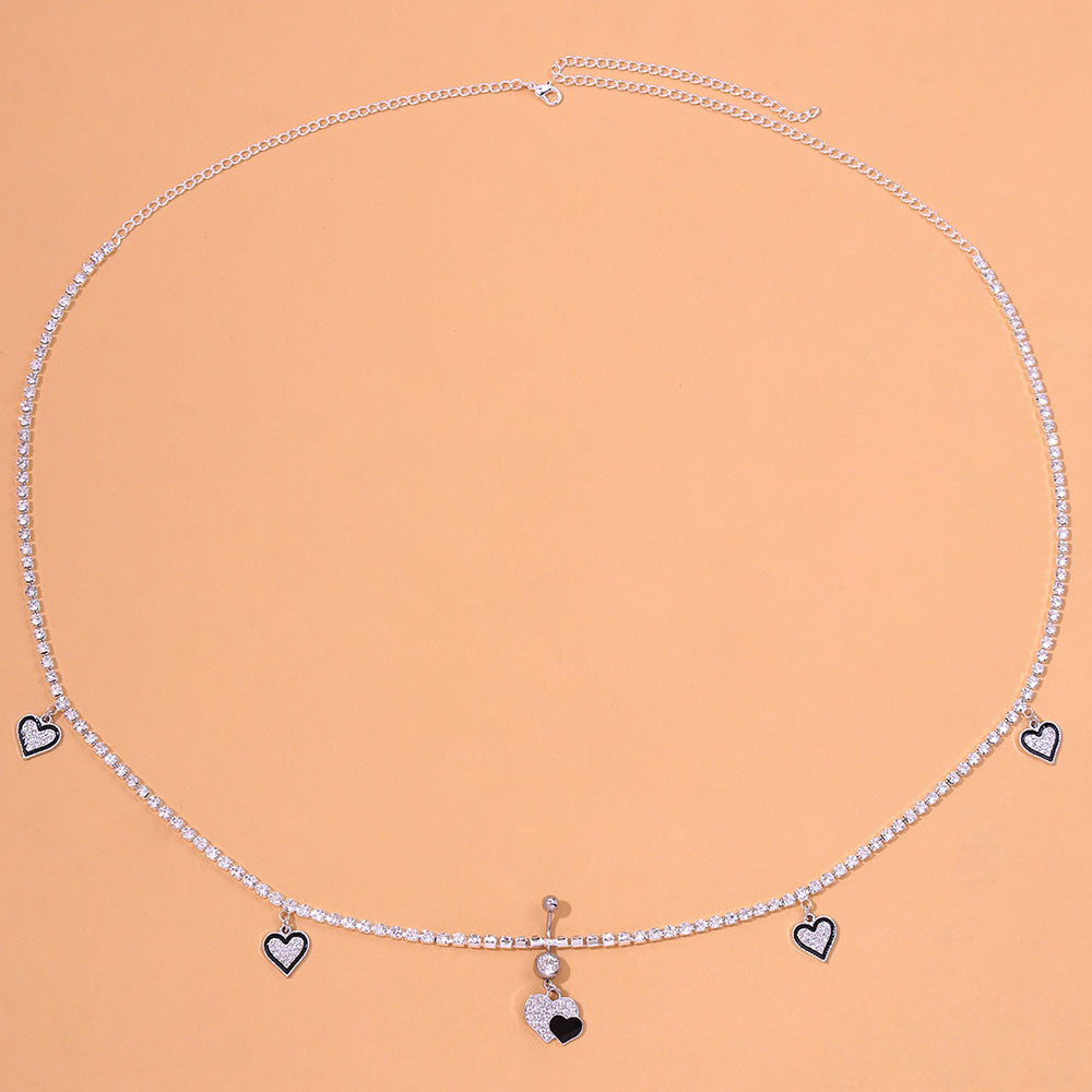 Diamond Studded Heart Waist Chain