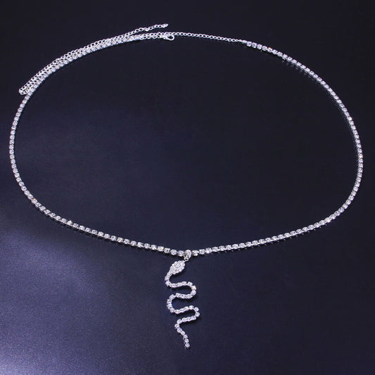 Diamond Studded Snake Waist Chain