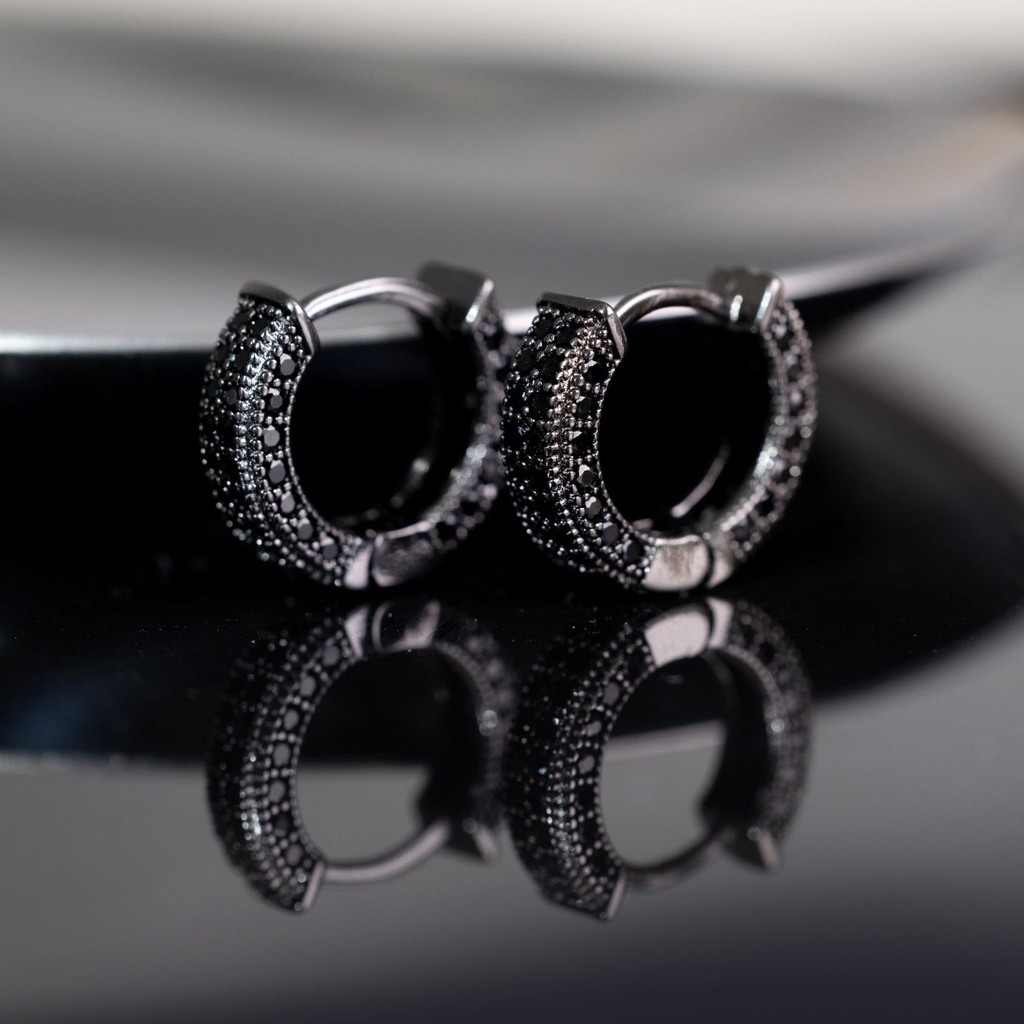 Gem Studded Diamond Hoops