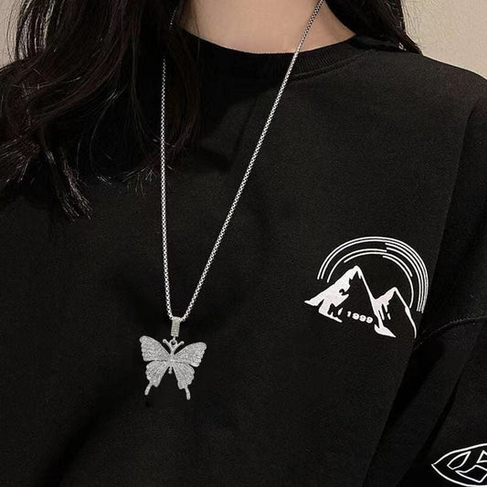 Iced Out Butterfly Pendant