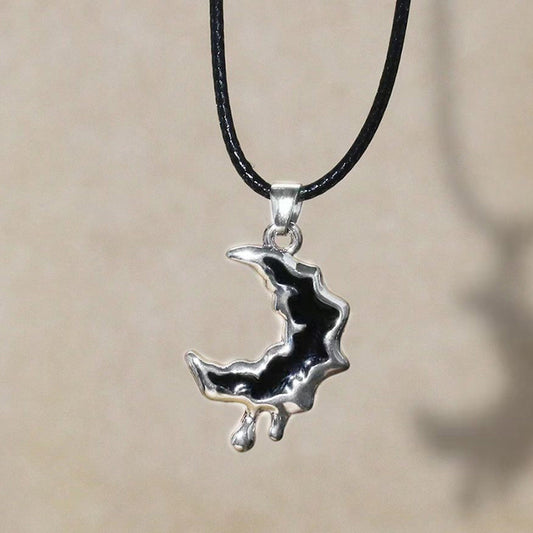 Iced Out Moon Drip Pendant