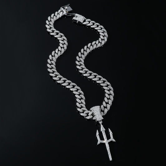 Iced Out Trishul Cuban Link Chain