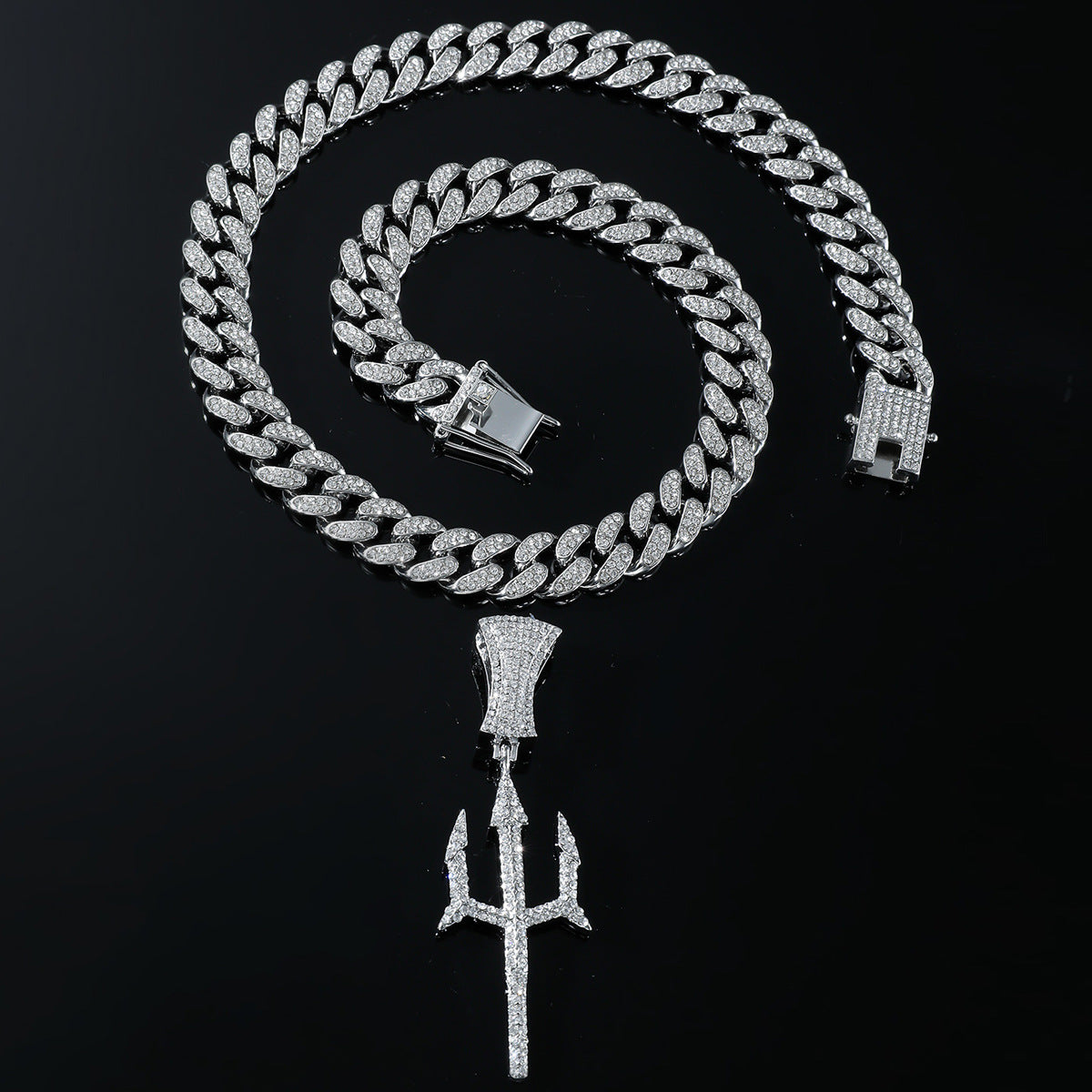 Iced Out Trishul Cuban Link Chain