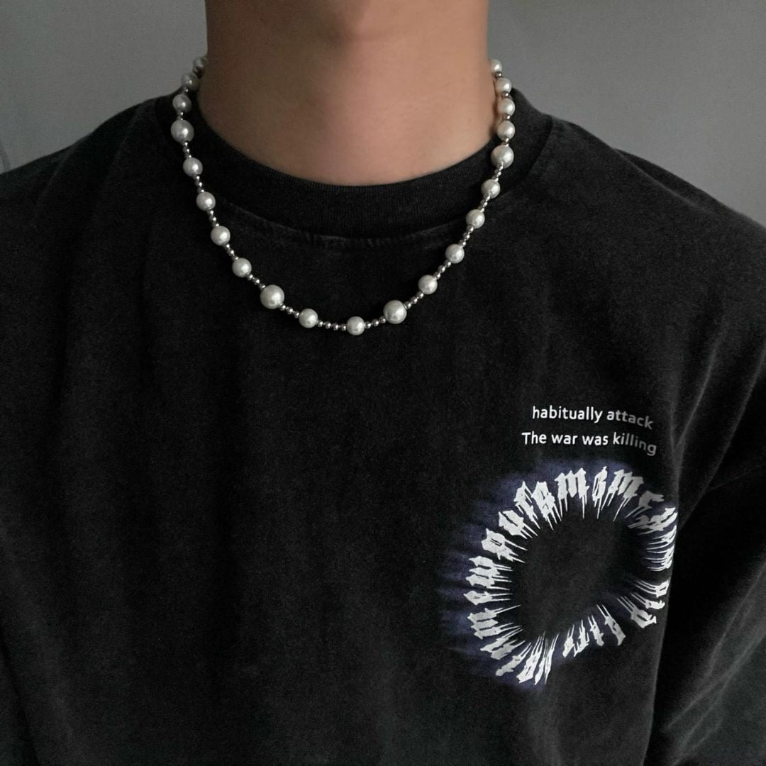 Lunar Pearl Chain Necklace