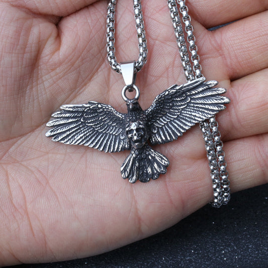 Oxidised Silver Eagle Pendant