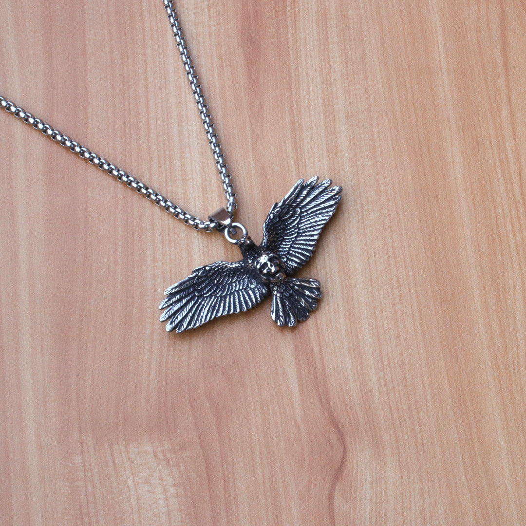 Oxidised Silver Eagle Pendant