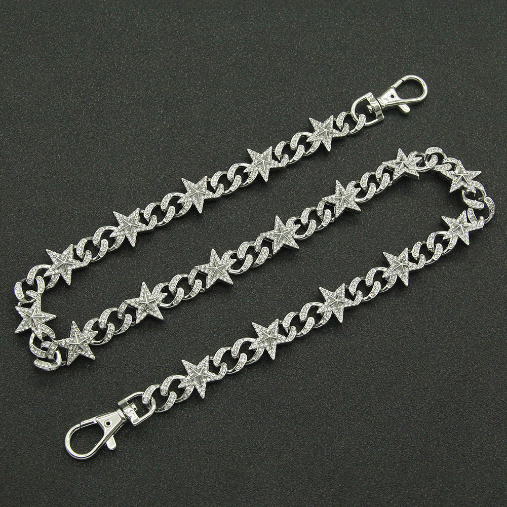 Silver Stars Jean Chain