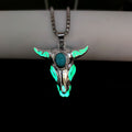 Bull Skull Opal Glowing Pendant