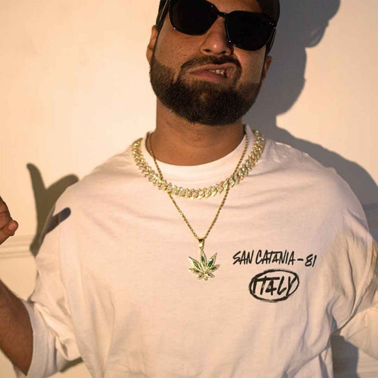 Emerald Blaze Cannabis Leaf Pendant