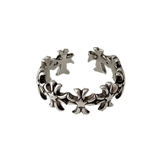 Clustered Gothic Cross Ring