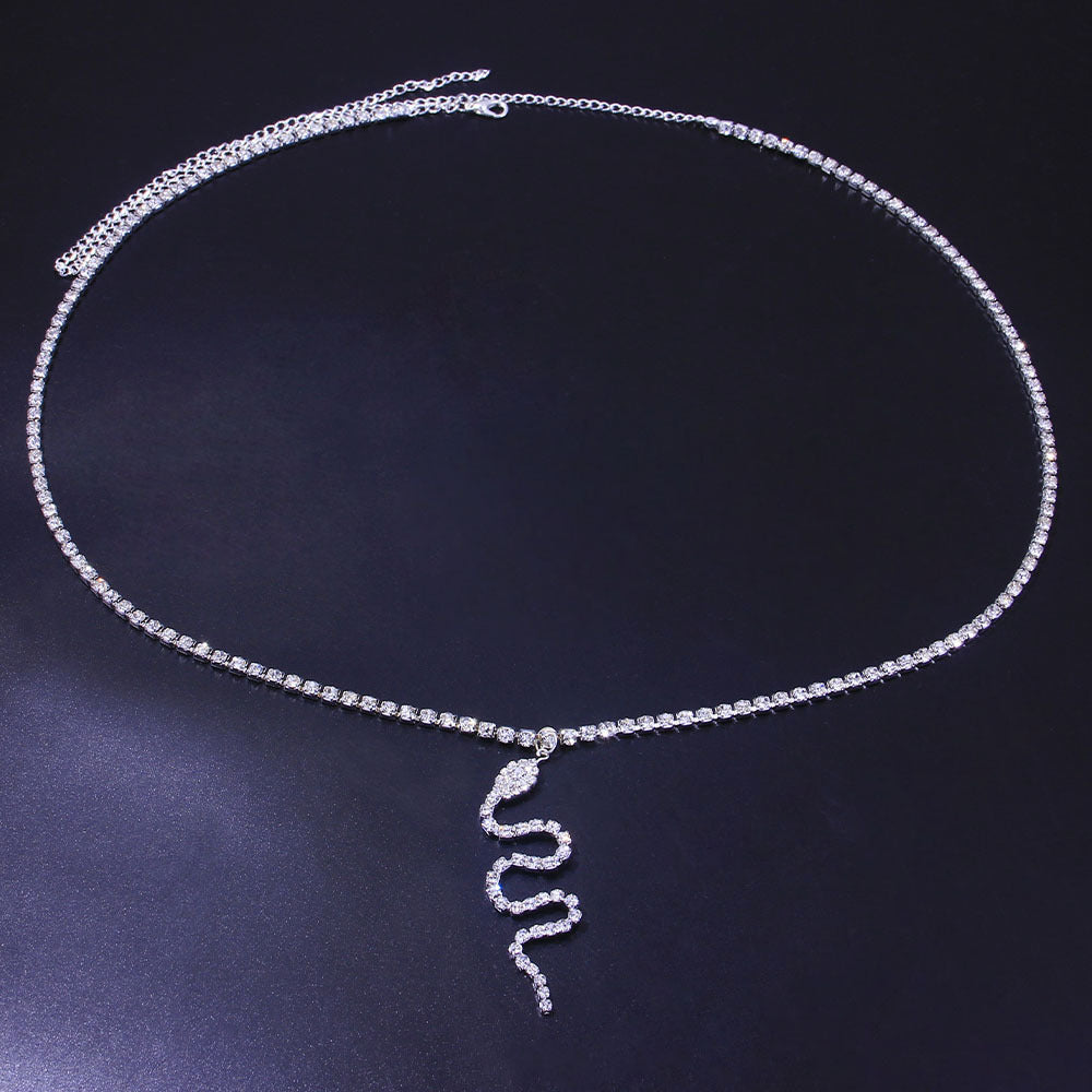 Diamond Studded Snake Waist Chain