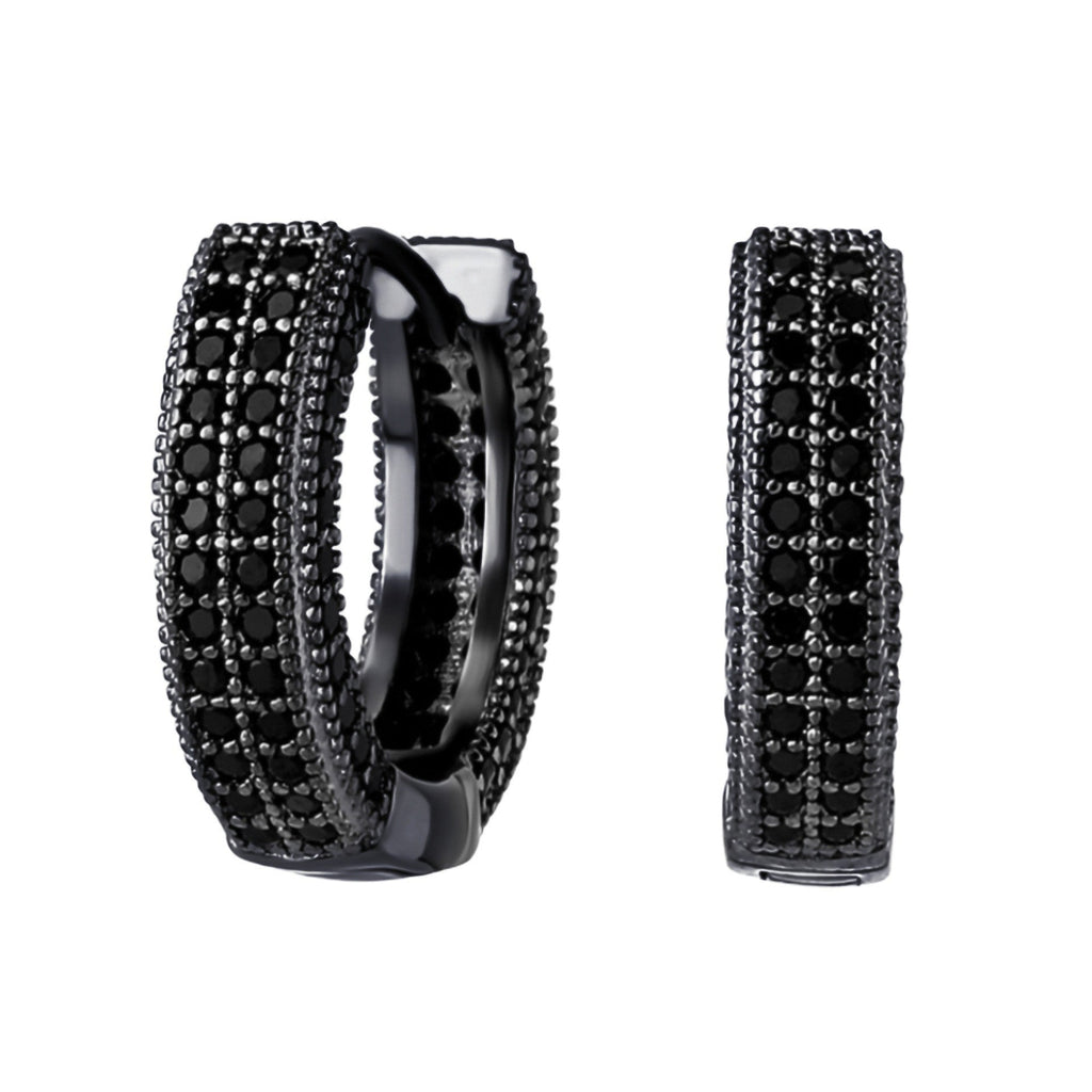 Gem Studded Diamond Hoops