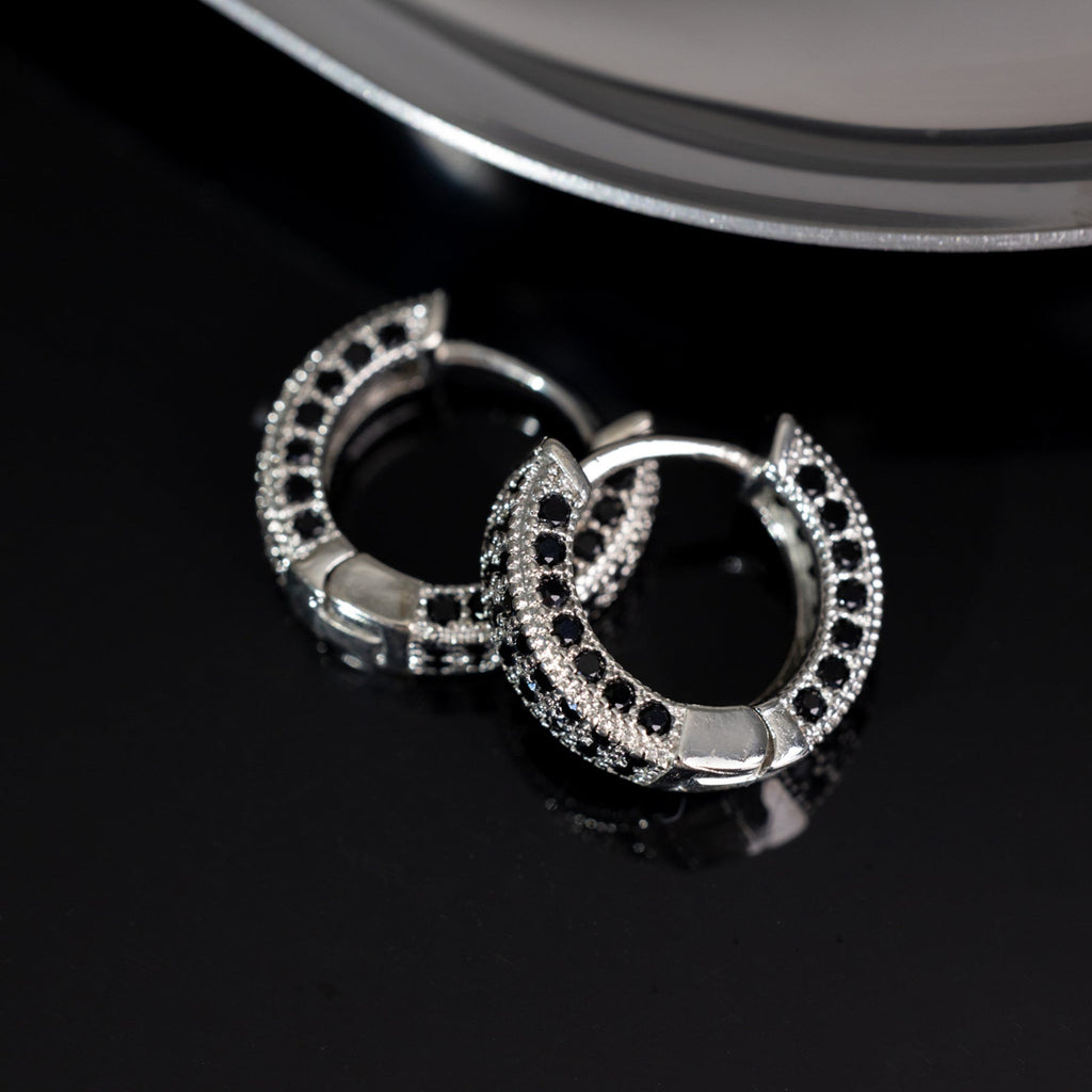 Gem Studded Diamond Hoops