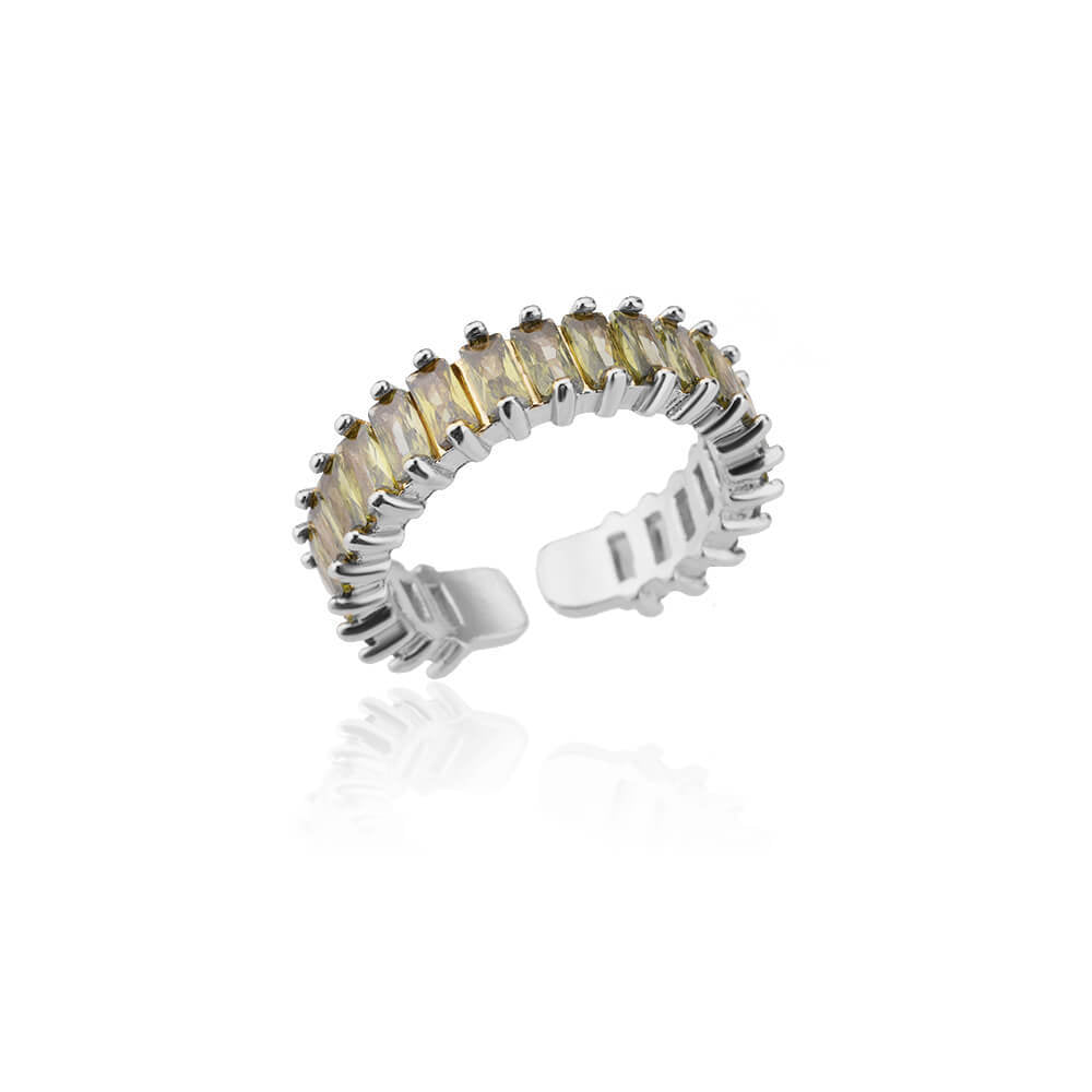 Gemstone Bezel Set Tennis Ring
