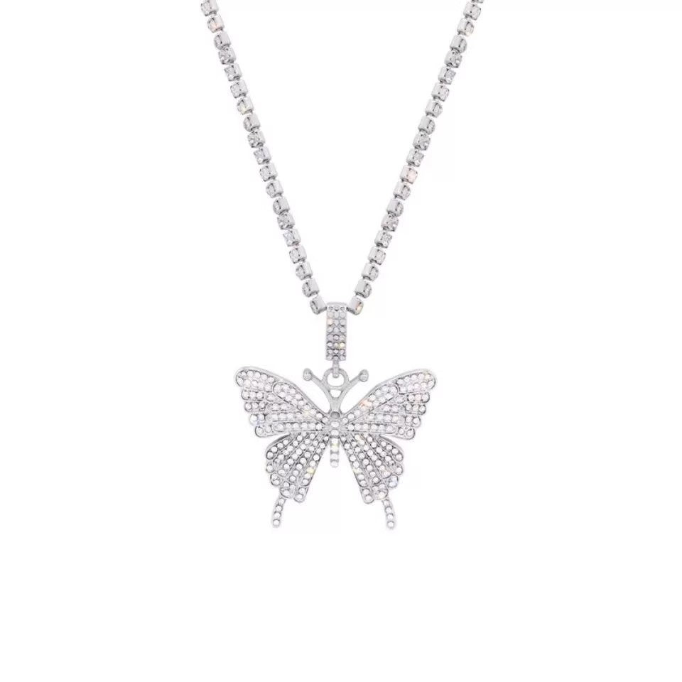 Iced Out Butterfly Pendant