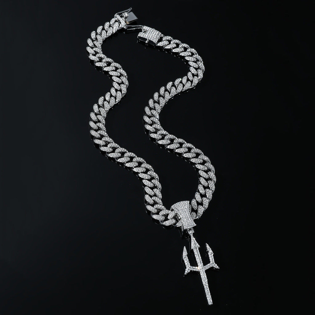 Iced Out Trishul Cuban Link Chain