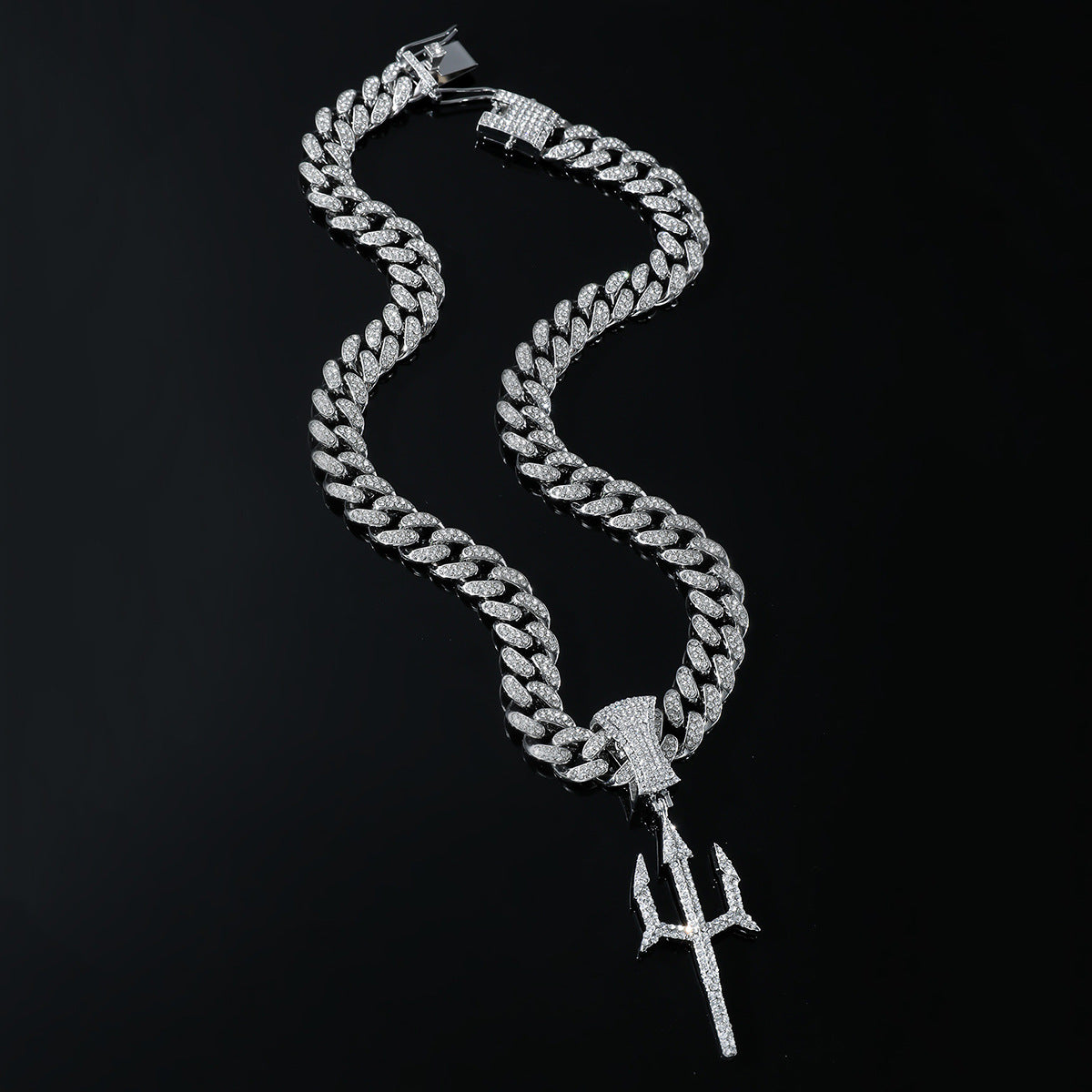 Iced Out Trishul Cuban Link Chain