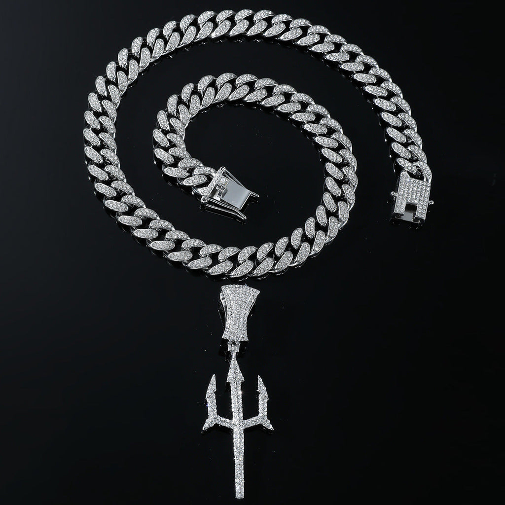 Iced Out Trishul Cuban Link Chain