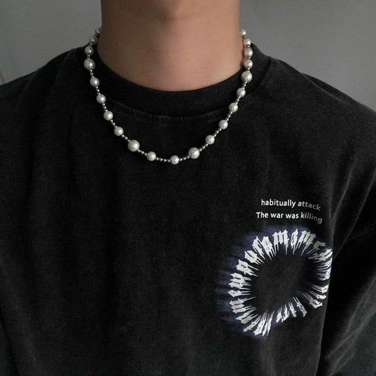 Lunar Pearl Chain Necklace
