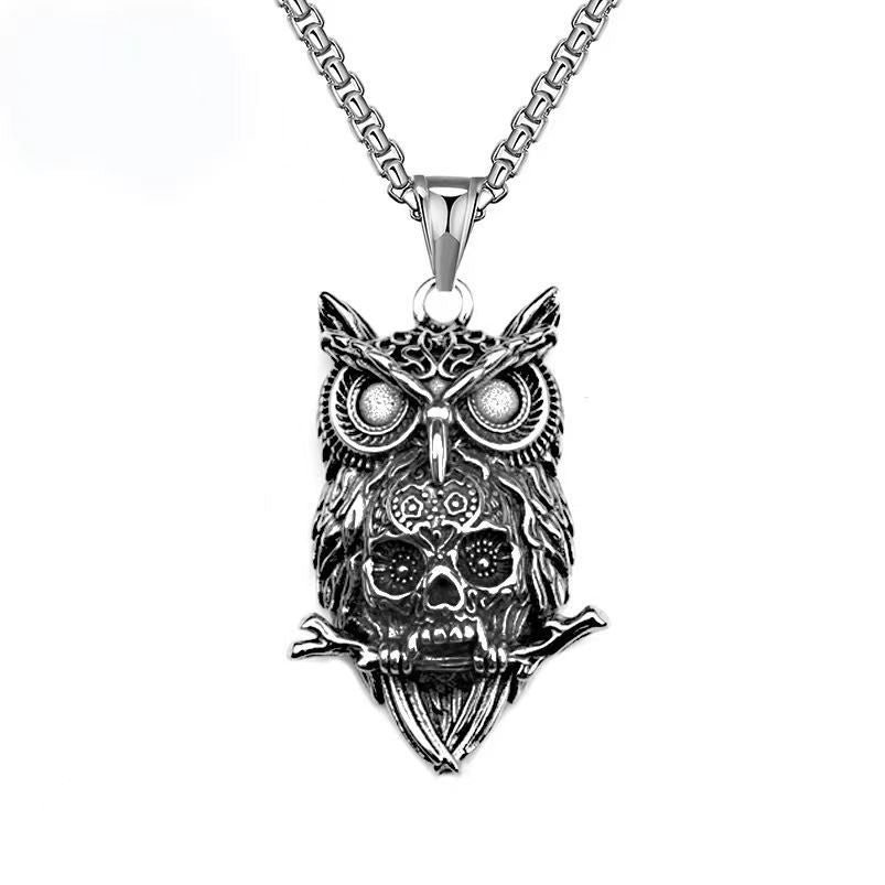 Oxidised Silver Owl Pendant