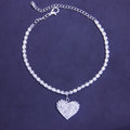 Diamond Studded Heart Anklet