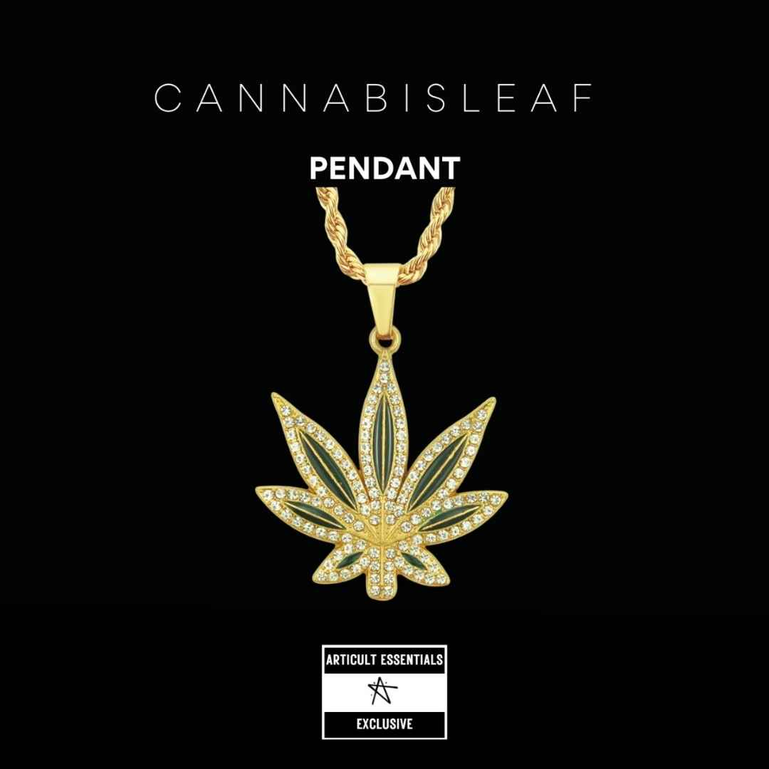 Emerald Blaze Cannabis Pendant Leaf